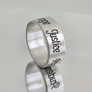 Alliance large en argent pour homme