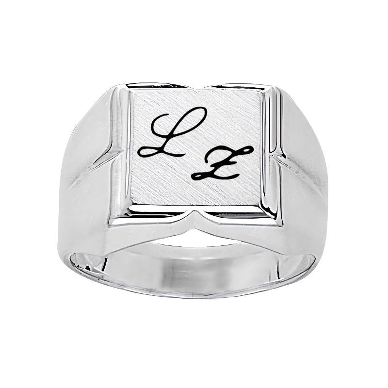 ▷ Chevalière Homme Argent 925 (10 x 10 mm)