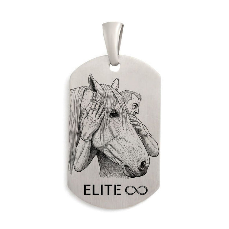 Bijoux équestre en Argent 925 massif personnalisable d'une gravure devant et au verso.