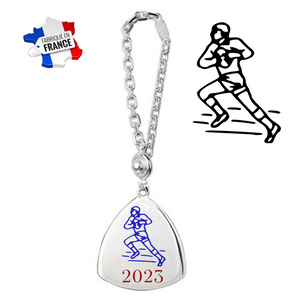 Bijoux ballon de rugby hommes en argent massif, porte clés personnalisable