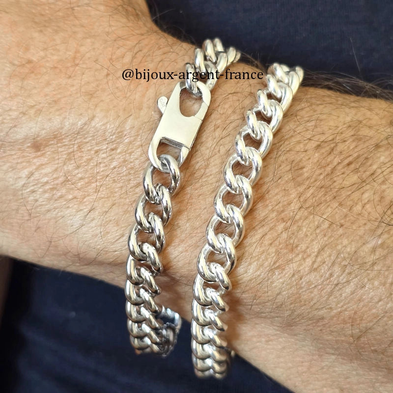 Bracelet Gourmette En Argent Massif 925 - Simple Et élégant - Neuf Sans Emballage
