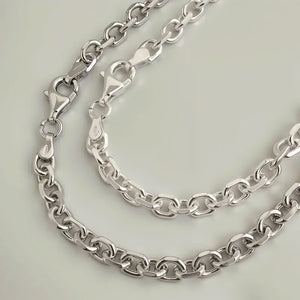 Chaîne en Argent pour homme de 5.20 mm d'épaisseur, grosse chaîne disponible jusque 90 cm.