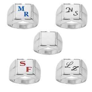 Chevalières homme argent personnalisable, toute taille du 48 au 76