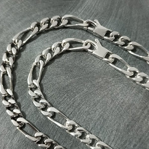 Collier argent pour homme maille figaro 5 mm en Argent massif