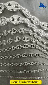 Collier grains de café Argent pour Hommes.