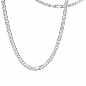 Collier homme Argent massif maille gourmette ronde, disponible avec l'option rhodié, dès 45 cm jusque 70 cm de longueur.