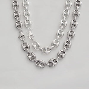 Collier graine de café Hommes en Argent blanc, traditionnel ou option rhodié.