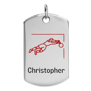Pendentif argent ballon de foot Homme personnalisable face et au verso