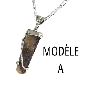 Pendentif avec une pierre amétrine brute