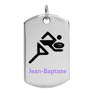 Pendentif rugby femme personnalisable et en couleur