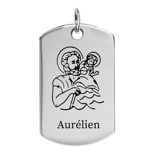 Pendentif saint christophe homme protection des voyageurs