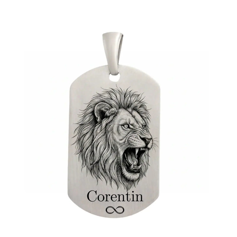 Pendentif zodiaque Lion en Argent 925 personnalisable face et / ou au verso.