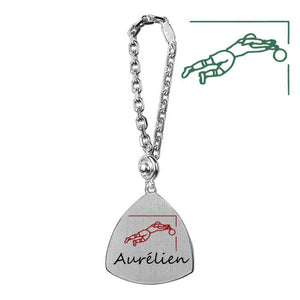 Porte clé ballon de foot goal personnalisable, en argent massif