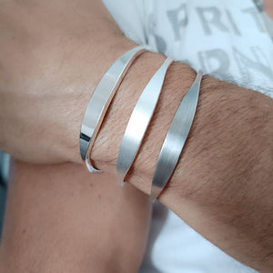 Bracelet jonc homme ∣ Argent massif ∣ personnalisable ∣ poignet jusqu’à 19 cm