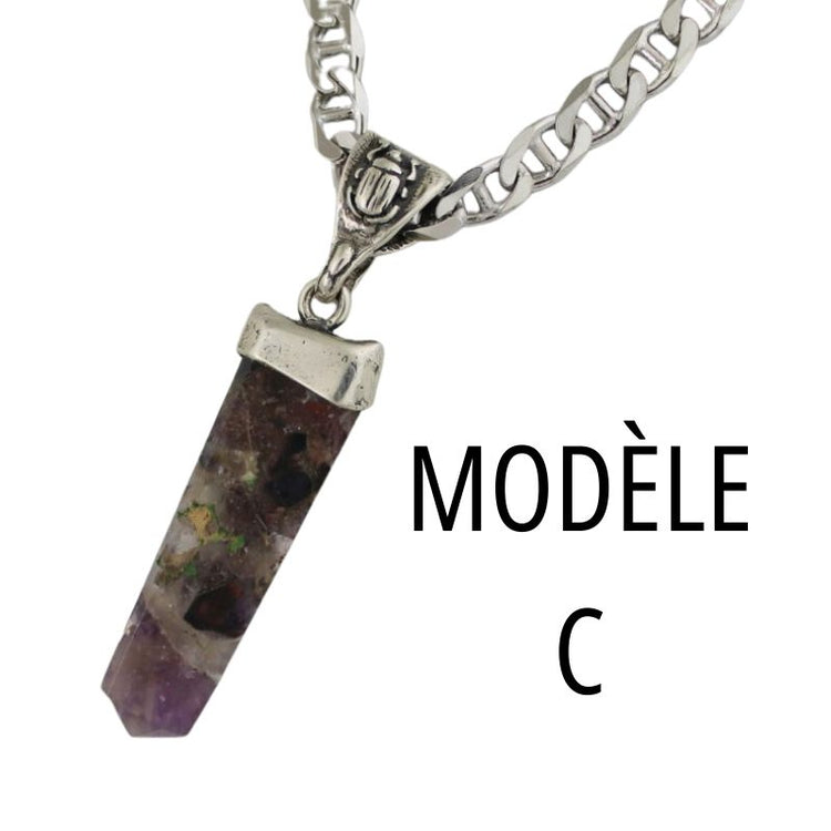 Pendentif amétrine en pierre brute