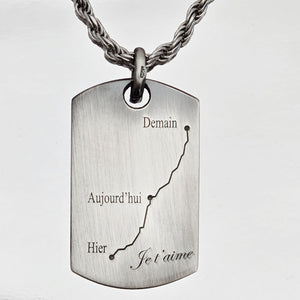 Pendentif amour pour couple avec gravure personnalisée, fabriqué en France