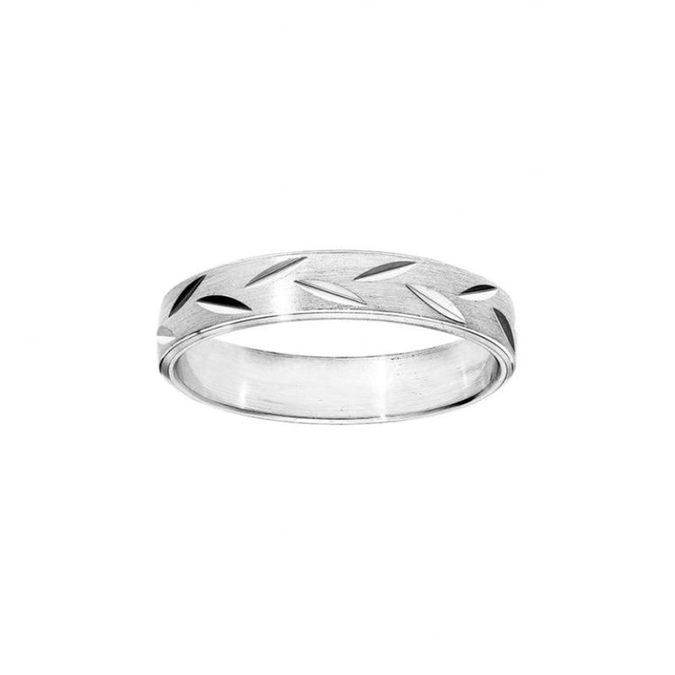 Alliance ciselée pour homme en argent 925 personnalisable