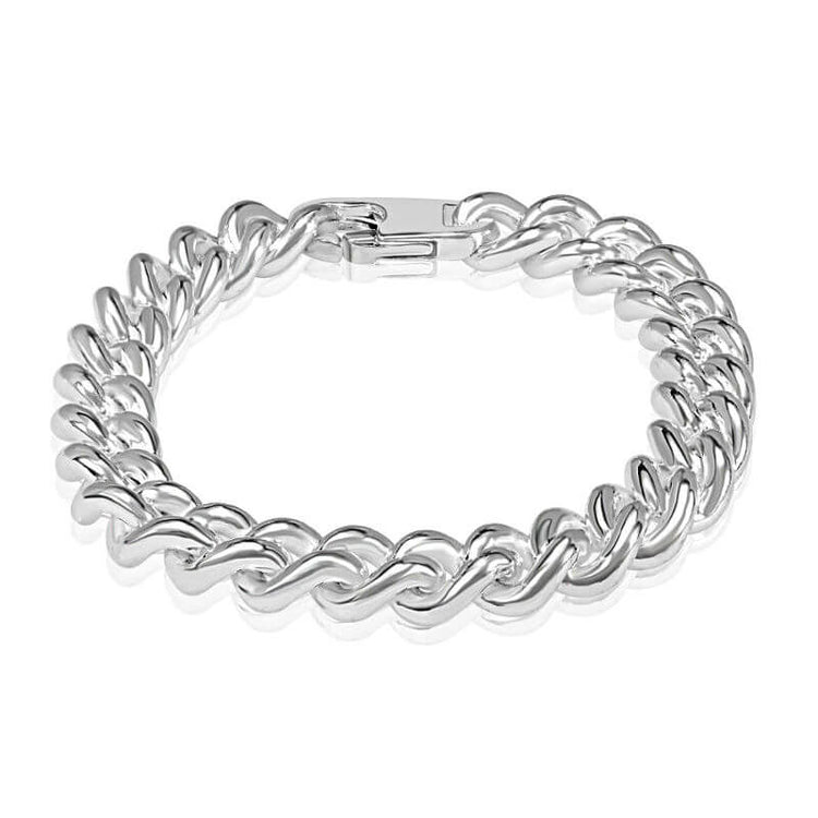 Bracelet grosse maille cubaine en argent de 23 cm