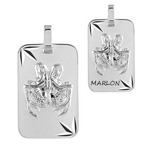 Pendentif Gémeaux en argent, personnalisable face et/ou verso