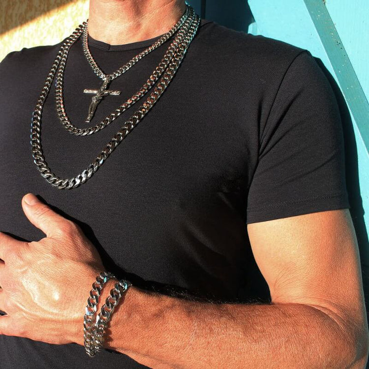 Pendentif Johnny Hallyday en argent personnalisable d'une gravure au verso