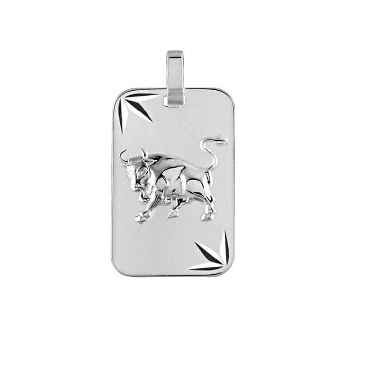 Pendentif Taureau en argent personnalisable face et / ou au verso