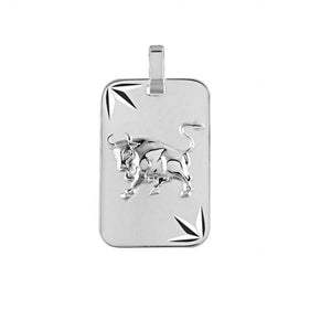 Pendentif Taureau en argent personnalisable face et / ou au verso