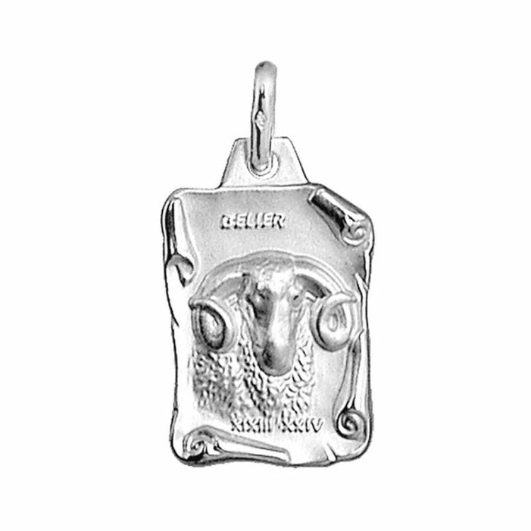 Pendentif en argent astrologique avec le signe du bélier
