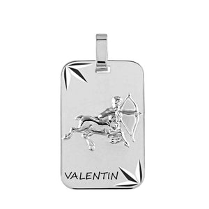 Pendentif en argent signe Sagittaire personnalisable