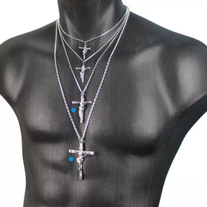 Pendentif croix rocker pour homme en argent massif