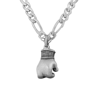 Pendentif gant de boxe en argent vieilli de bijouterie française
