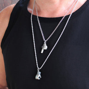 Pendentif gant de boxe en argent 925 massif de belle dimension pour homme