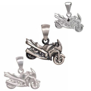 Pendentif moto pour femme en argent