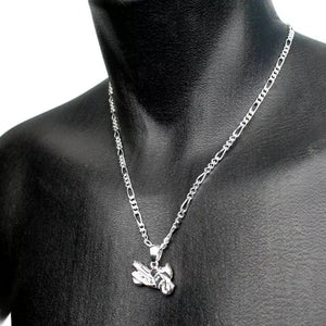 Pendentif moto en argent 925, option rhodié