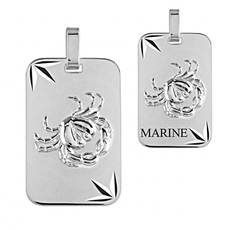 ▷ Pendentif Signe Astrologique Cancer Argent Luxe