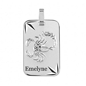Pendentif signe astrologique Scorpion en argent pour Homme