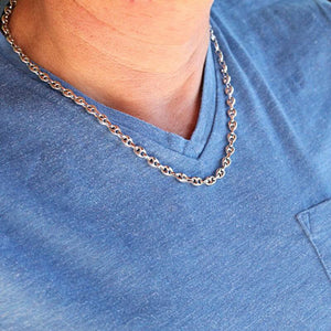 Chaîne graines de café pour homme en argent 10 mm