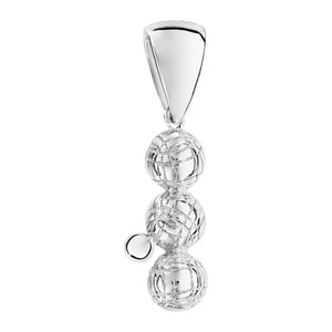 Pendentif boules de pétanque en argent 925 blanc traditionnel et disponible avec l'option rhodié