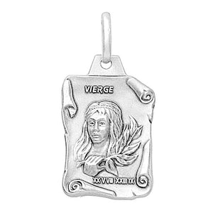 Pendentif signe astrologique Vierge en argent rhodié