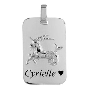 Pendentif signe astrologique du capricorne personnalisable