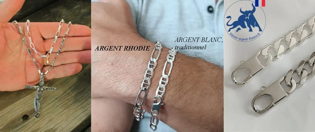 Quelle différence entre une chaîne Argent et Argent rhodié ?