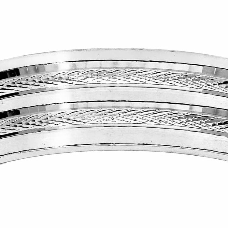 Alliance homme en argent 925 avec 2 bandes ciselées au centre