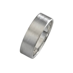 Alliance homme grande taille large de 8 mm, finition argent massif vieilli