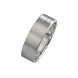 Alliance homme grande taille large de 8 mm, finition argent massif vieilli