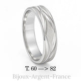 Alliance argent homme. Bague de mariage ou pacs en argent rhodié massif. Création exclusive bijoux-argent-france