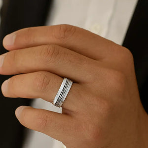 Bague argent homme, épi de blé porte-bonheur, personnalisable