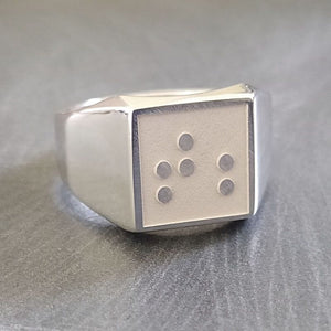 Bague braille en argent massif personnalisable