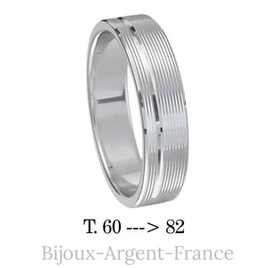 Bague grande taille hommes, personnalisable et disponible du 60 au 80. Bague de couple en Argent rhodié massif de qualité.