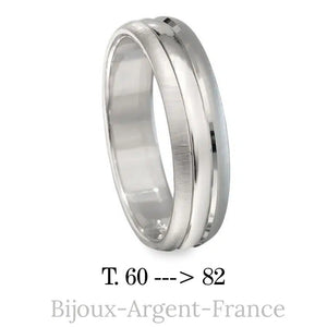 Bague de promesse en Argent rhodié, alliance grande taille, disponible du 60 au 82.