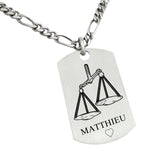 Balance, signe astrologique, pendentif personnalisable en Argent massif avec une finition satinée.