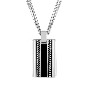 Collier homme argent avec pendentif épi de blé, collier en Argent rhodié toute longueur de 45 à 80 cm